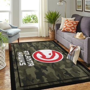 Atlanta Hawks Nba Team Logo Camo Style Nice Gift Home Decor Rectangle Area Rug