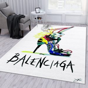 Balenciaga Area Rug For Christmas Fashion Brand Rug Bedroom Rug Family Gift US Decor