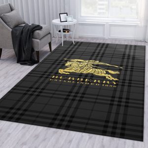 Burberry Area Rug For Christmas Fashion Brand Rug Bedroom Rug Christmas Gift US Decor