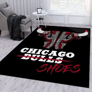 Chicago Bulls Shoes Doodle Area Rug For Christmas Living Room Rug Floor Decor Home Decor
