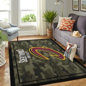 Cleveland Cavaliers Nba Team Logo Camo Style Nice Gift Home Decor Area Rug Rugs For Living Room