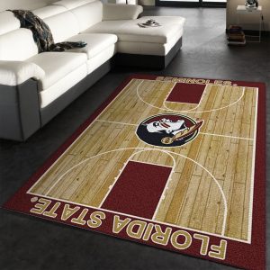 College Home Court Florida State Basketball Team Logo Area Rug, Kitchen Rug, US Gift Decor