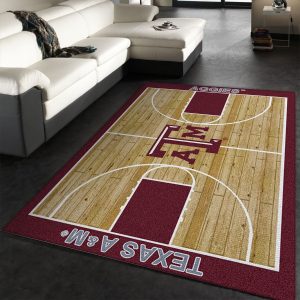 College Home Court Texas A Amp M Basketball Team Logo Area Rug, Bedroom Rug, Floor Decor Home Decor