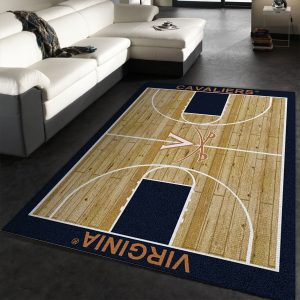 College Home Court Virginia Basketball Team Logo Area Rug, Bedroom Rug, Home US Decor