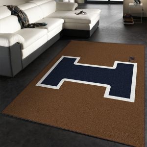 College Spirit Illinois Sport Area Rug Team Logo Floor Decor Home Decor