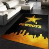Dallas Cowboys Skyline NFL Area Rug, Kitchen Rug, Family Gift US Decor