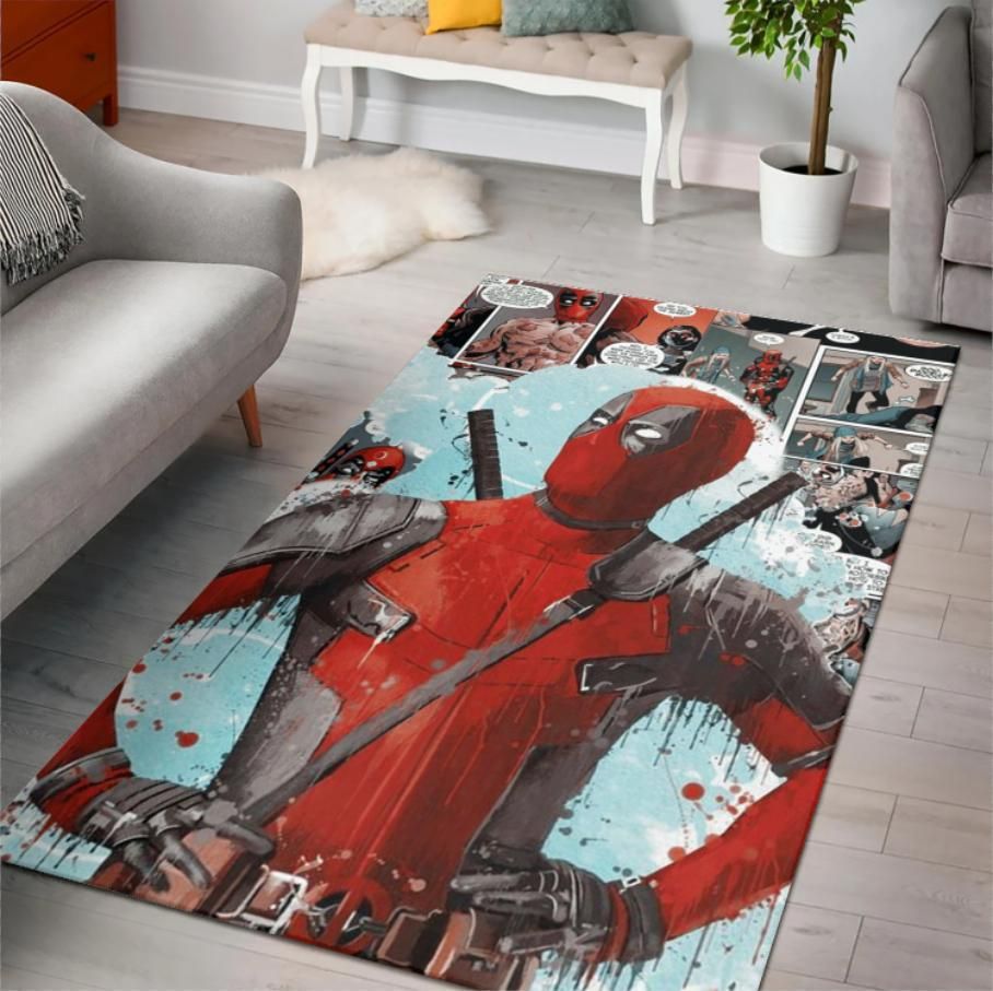 Deadpool Marvel Area Rug Rugs For Living Room Rug Home Decor