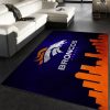 Denver Broncos Skyline NFL Area Rug, Bedroom, Floor Decor Home Decor