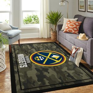 Denver Nuggets Nba Team Logo Camo Style Nice Gift Home Decor Area Rug Rugs For Living Room