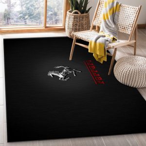 Ferrari Silver Logo Rug Bedroom Floor Decor Home Decor