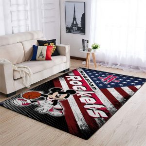 Houston Rockets Nba Team Logo Mickey Us Style Nice Gift Home Decor Rectangle Area Rug