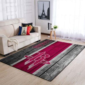 Houston Rockets Nba Team Logo Wooden Style Nice Gift Home Decor Rectangle Area Rug