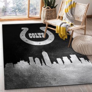 Indiana Colts Skyline NFL Area Rug, Bedroom, Christmas Gift US Decor