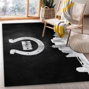 Indiana Colts Skyline NFL Area Rug Carpet, Kitchen Rug, Family Gift US Decor