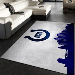Indiana Colts Skyline NFL Area Rug For Christmas, Living Room Rug, Floor Decor Home Decor