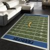 Los Angeles Chargers Imperial Homefield Rug NFL Area Rug For Christmas, Living Room Rug, Floor Decor Home Decor