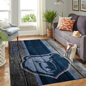 Memphis Grizzlies Nba Team Logo Wooden Style Nice Gift Home Decor Rectangle Area Rug
