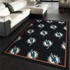 Miami Dolphins Repeat Rug Nfl Team Area Rug, Kitchen Rug, US Gift Decor