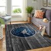 Minnesota Timberwolves Nba Team Logo Grey Wooden Style Nice Gift Home Decor Rectangle Area Rug