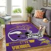 Minnesota Vikings Nfl Team Logo Helmet Nice Gift Home Decor Rectangle Area Rug