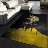 Minnesota Vikings Skyline NFL Area Rug For Christmas, Living room and bedroom Rug, Christmas Gift US Decor