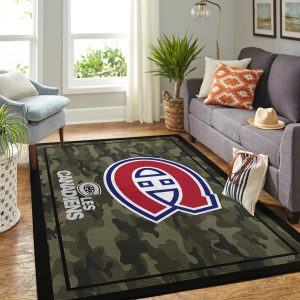 Montr Al Canadiens Nhl Team Logo Camo Style Nice Gift Home Decor Rectangle Area Rug