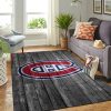 Montr Al Canadiens Nhl Team Logo Grey Wooden Style Nice Gift Home Decor Rectangle Area Rug