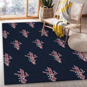 Nhl Repeat Capitals Team Logo Area Rug, Living Room Rug, Floor Decor Home Decor