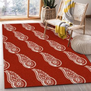 Nhl Repeat Detroit Redwings Area Rug, Bedroom Rug, Floor Decor Home Decor