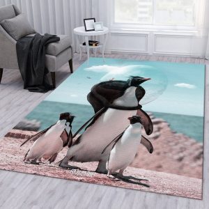 Penguins Area Rug For Christmas Living Room Rug Floor Decor Home Decor