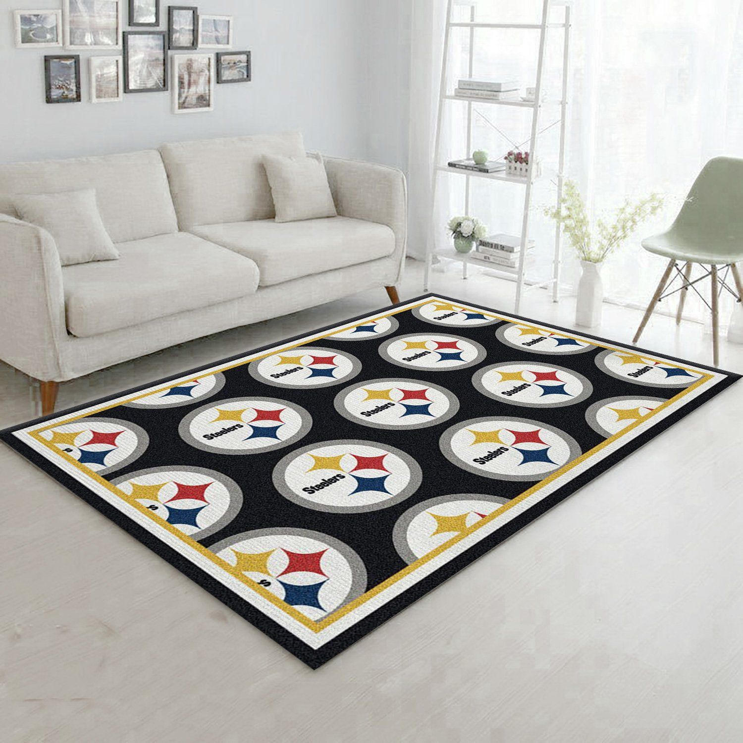 Pittsburgh Steelers Repeat Rug Nfl Team Area Rug, Bedroom Rug, Floor