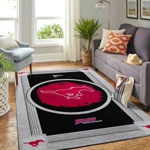 Smu Mustangs Ncaa Team Logo Nice Gift Home Decor Rectangle Area Rug