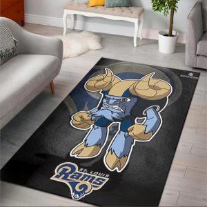 St Louis Rams Rusher Nfl Rush Zone Character Area Rug Rugs For Living Room Rug Home Decor