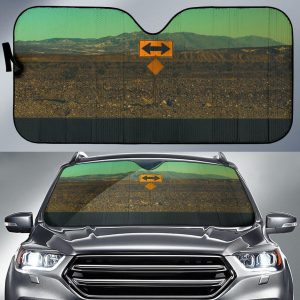 2 Way Sign Board On The Road Car Auto Sun Shade