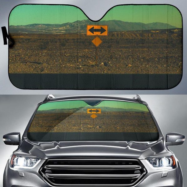 2 Way Sign Board On The Roads Car Auto Sun Shade