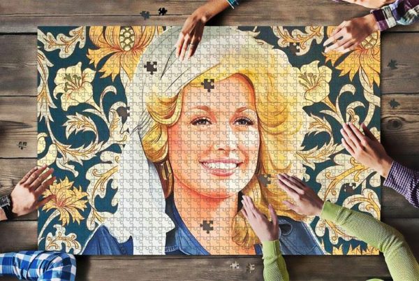 A Woman With Blonde Curly Hair Jigsaw Puzzle Set
