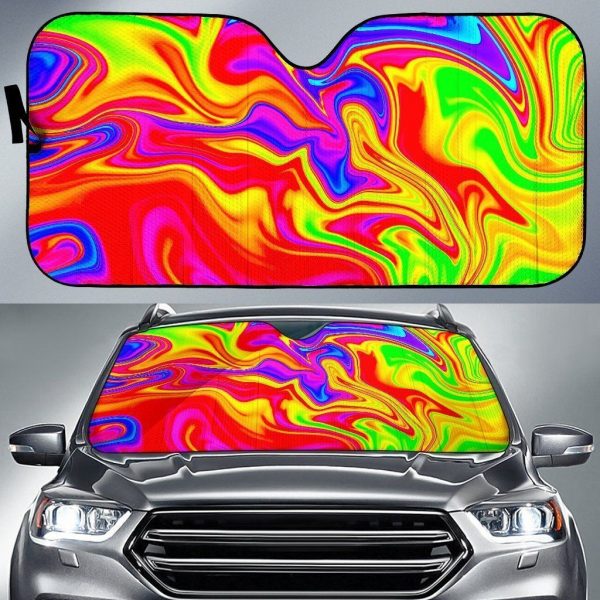 Abstract Colorful Liquid Car Auto Sun Shade