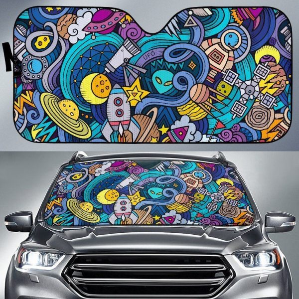 Abstract Toon Galaxy Car Auto Sun Shade