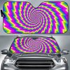 Abstract Twisted Moving Optical Illusion Car Auto Sun Shade