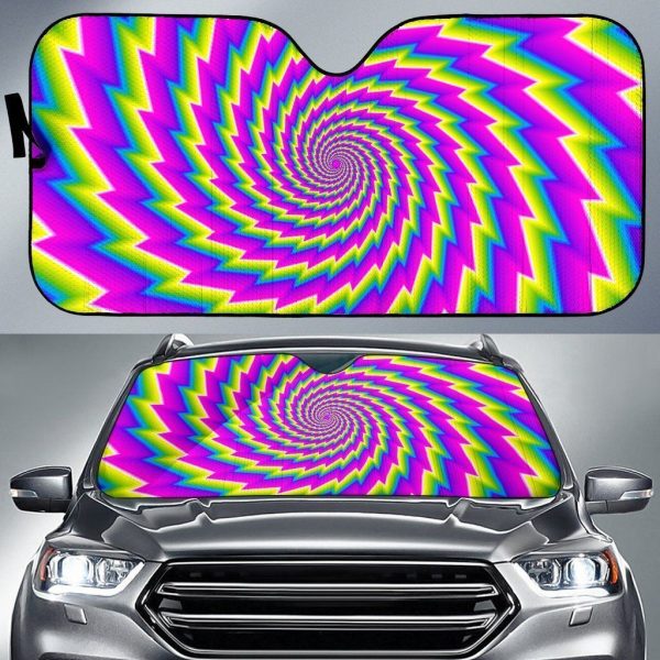 Abstract Twisted Moving Optical Illusion Car Auto Sun Shade