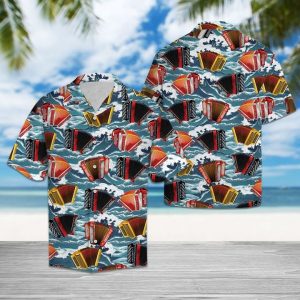 Accordion For Summer Hawaiian Shirt Summer Button Up