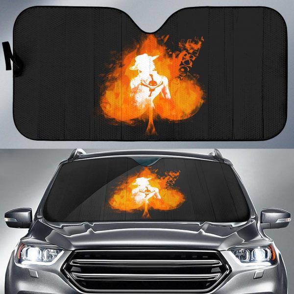 Ace On Fire One Peace Car Auto Sun Shade