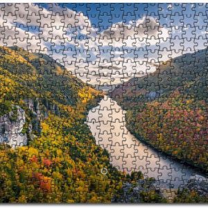 Adirondack Mountains River Clouds Trees Jigsaw Puzzle Set