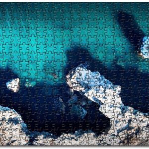 Aerial Drone Island Beach View Jigsaw Puzzle Set