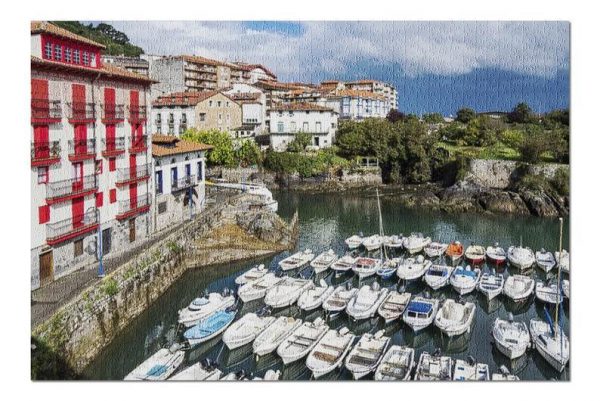 Aerial View Of Boat Harbor Jigsaw Puzzle Set