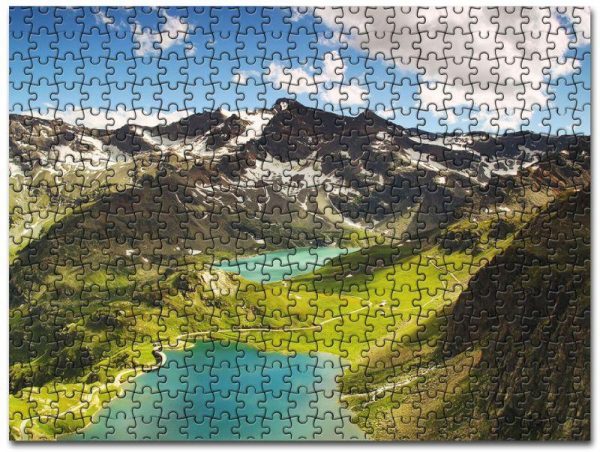 Aerial View Of Mountain Landscape Jigsaw Puzzle Set
