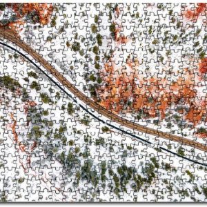 Aerial Winter Road Jigsaw Puzzle Set