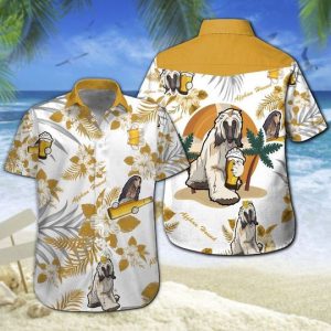 Afghan Hound Beer Hawaiian Shirt Summer Button Up