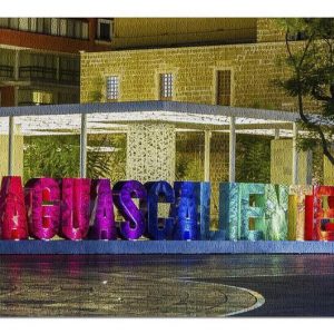 Aguascalientes Colorful City Sign Jigsaw Puzzle Set