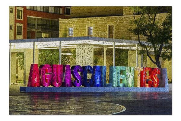 Aguascalientes Colorful City Sign Jigsaw Puzzle Set